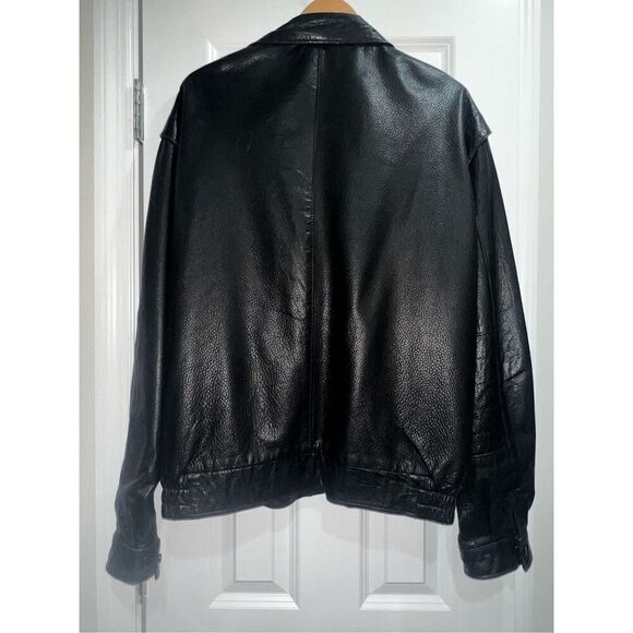 Black Leather Bomber size XL | excellent Condition| Soft leather - Picture 4 of 7